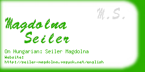 magdolna seiler business card